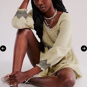 Free People what a Feeling in Sage Combo Sundress 🪴